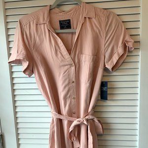 Light Pink Button Down Shirt Dress Abercrombie NWT